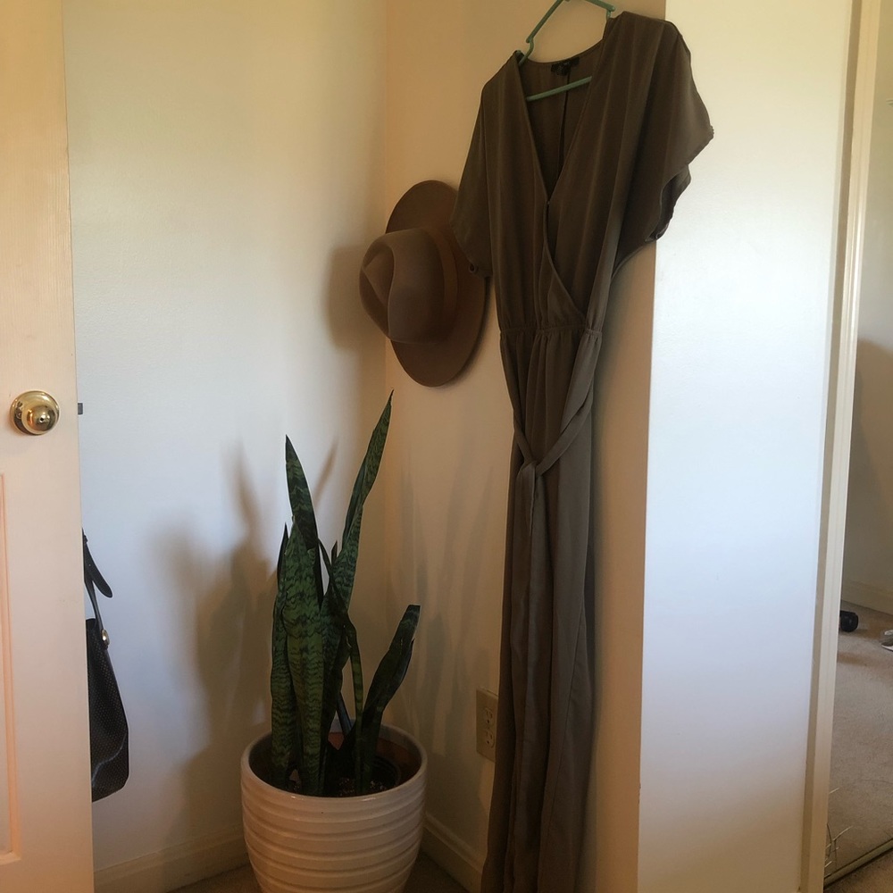 Forever 21 dark green jumpsuit